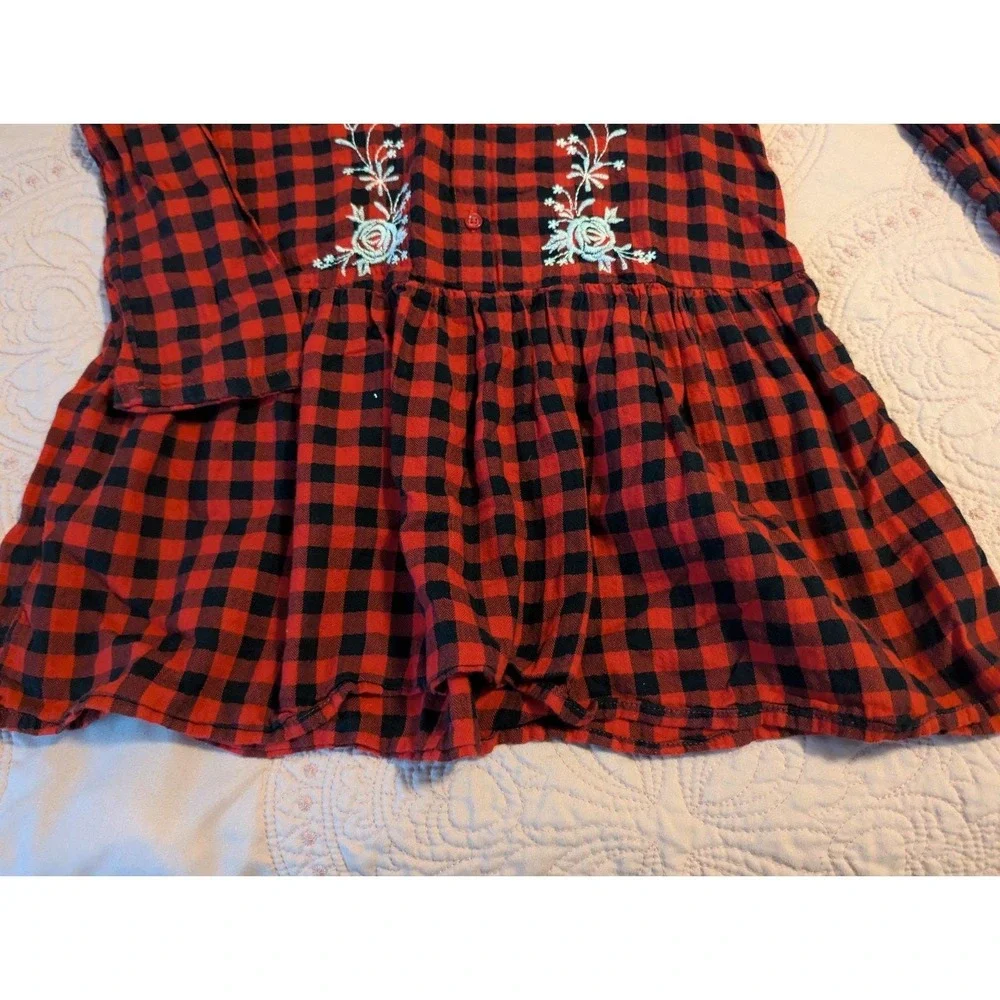Gap Plaid Embroidered‎ 8/9 Dress